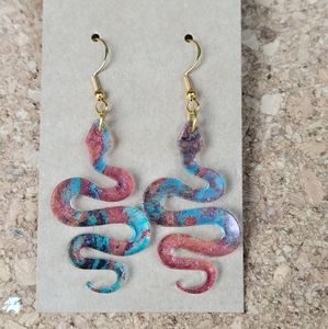 Copper Snake Dangle Earrings